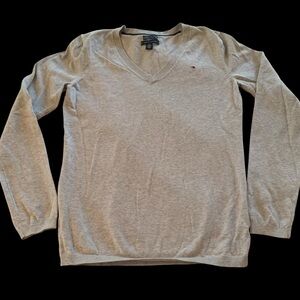 Tommy Hilfiger Gray V-Neck Sweater, size Small , Pima cotton Blend